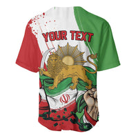 Free Iran Lion and Sun Personalized Baseball Jersey Persian Freedom Protest
