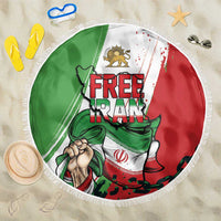 Free Iran Lion and Sun Beach Blanket Persian Freedom Protest