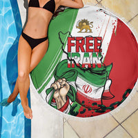 Free Iran Lion and Sun Beach Blanket Persian Freedom Protest