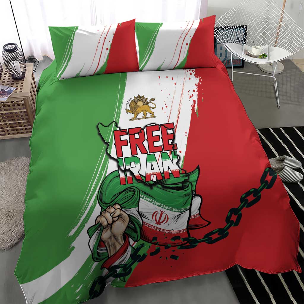 Free Iran Lion and Sun Bedding Set Persian Freedom Protest