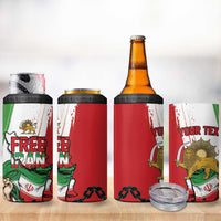 Free Iran Lion and Sun Personalized 4 in 1 Can Cooler Tumbler Persian Freedom Protest