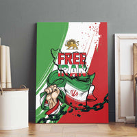 Free Iran Lion and Sun Canvas Wall Art Persian Freedom Protest