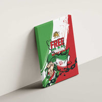 Free Iran Lion and Sun Canvas Wall Art Persian Freedom Protest