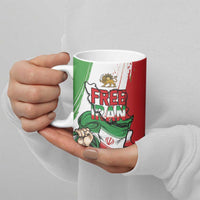 Free Iran Lion and Sun Personalized Ceramic Mug Persian Freedom Protest