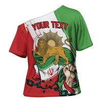 Free Iran Lion and Sun Personalized Cross Shoulder Shirt Persian Freedom Protest