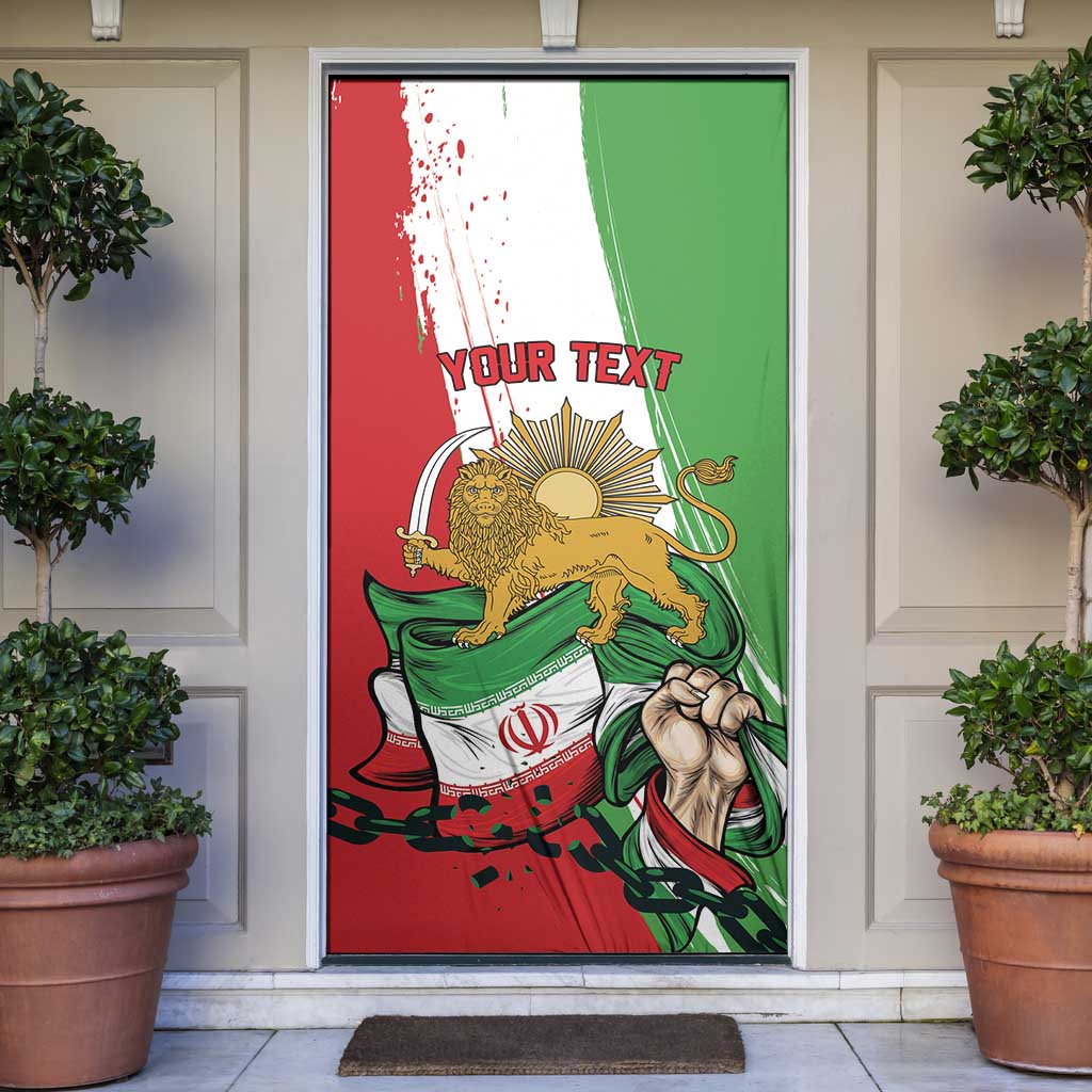 Free Iran Lion and Sun Personalized Door Cover Persian Freedom Protest