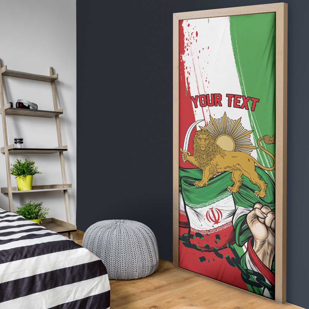 Free Iran Lion and Sun Personalized Door Cover Persian Freedom Protest