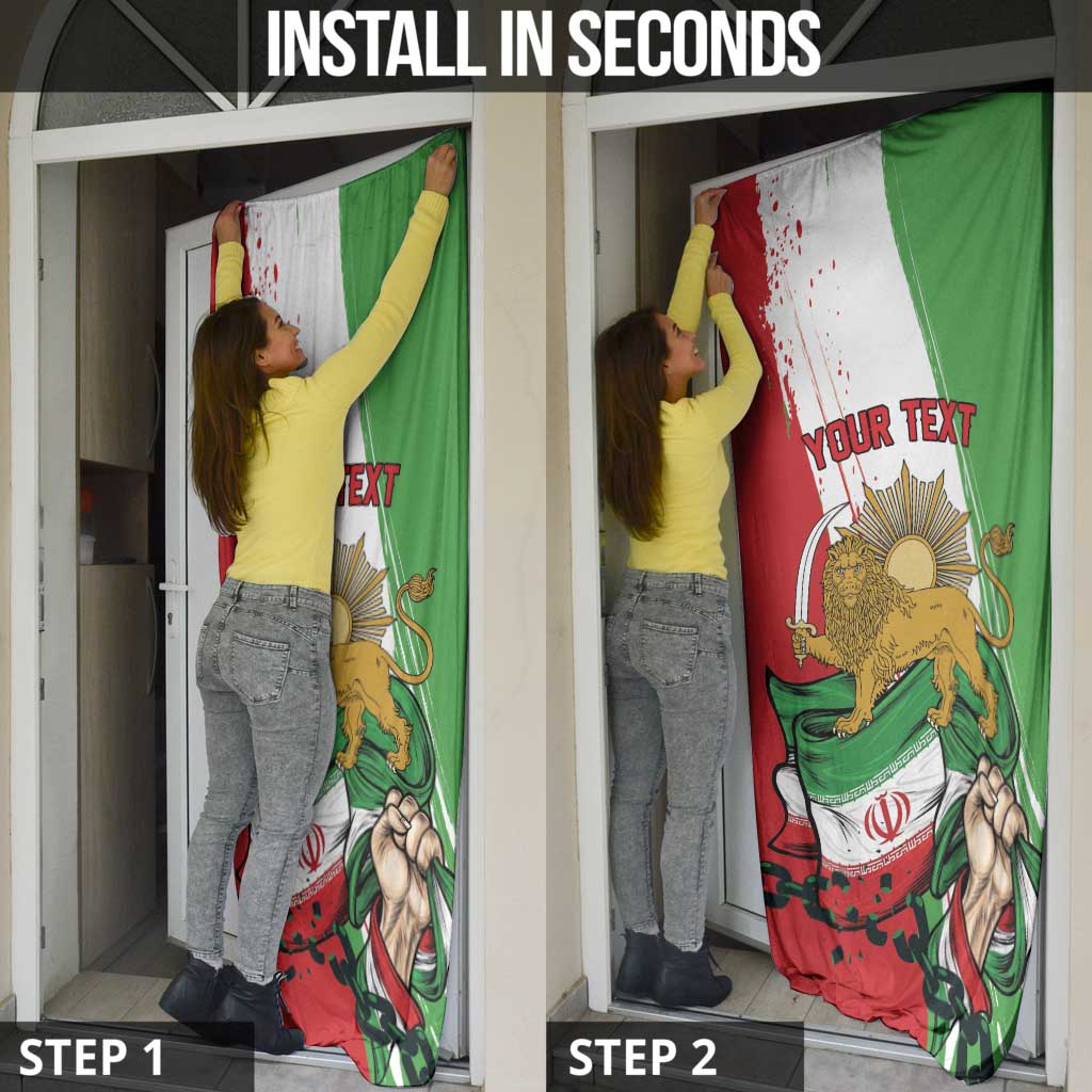 Free Iran Lion and Sun Personalized Door Cover Persian Freedom Protest