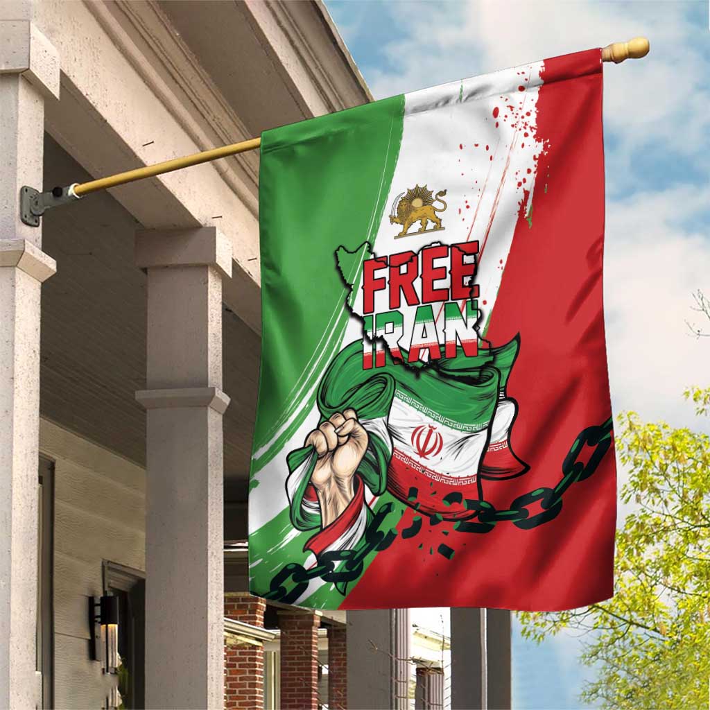 Free Iran Lion and Sun Garden Flag Persian Freedom Protest