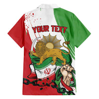 Free Iran Lion and Sun Personalized Hawaiian Shirt Persian Freedom Protest