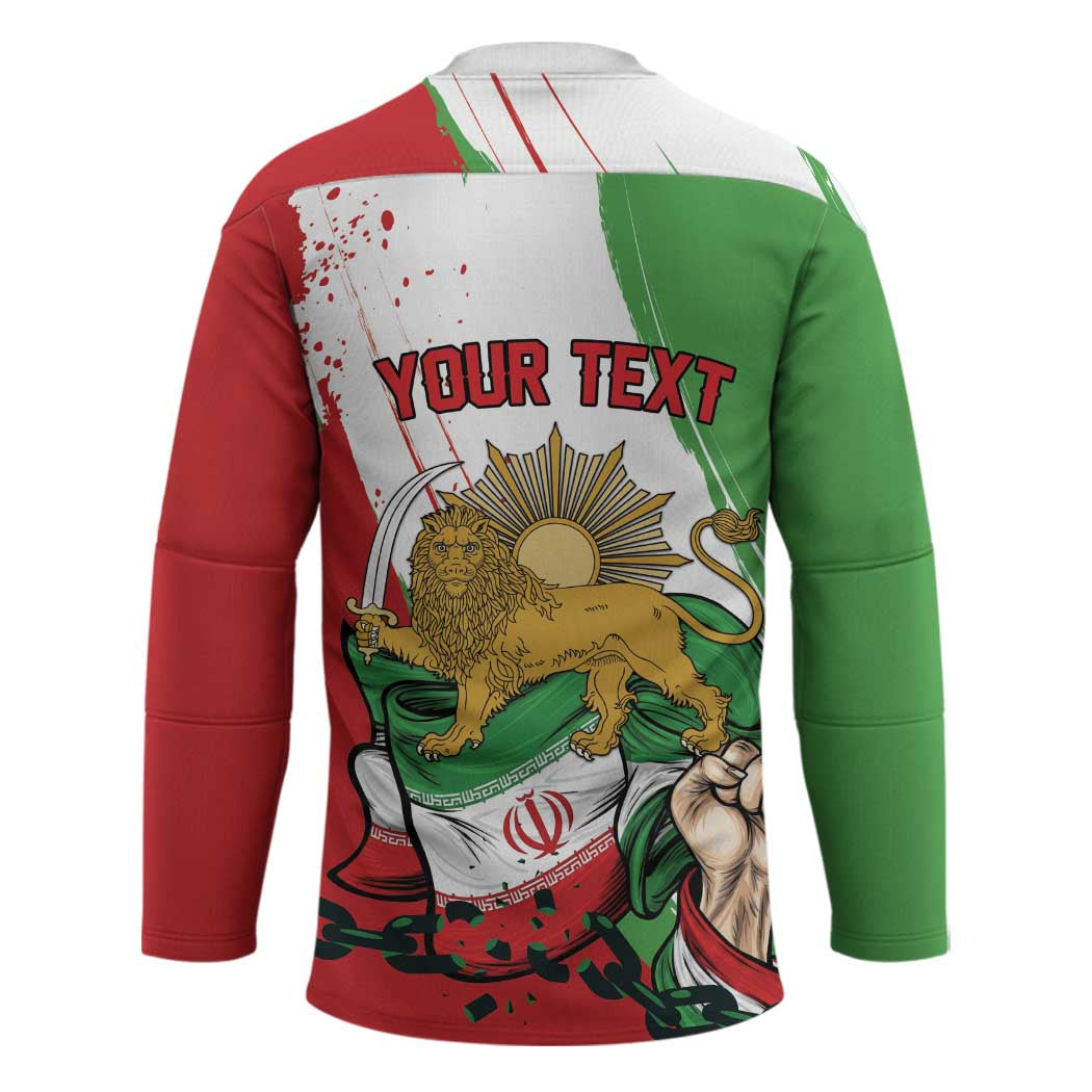 Free Iran Lion and Sun Personalized Hockey Jersey Persian Freedom Protest