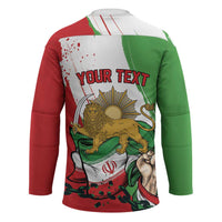 Free Iran Lion and Sun Personalized Hockey Jersey Persian Freedom Protest