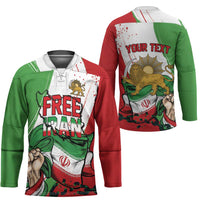 Free Iran Lion and Sun Personalized Hockey Jersey Persian Freedom Protest
