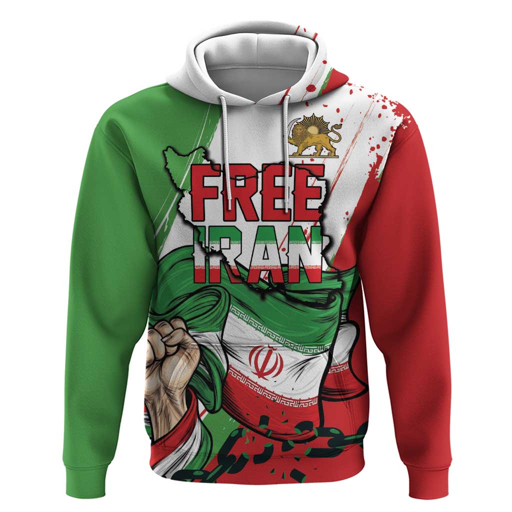 Free Iran Lion and Sun Personalized Hoodie Persian Freedom Protest