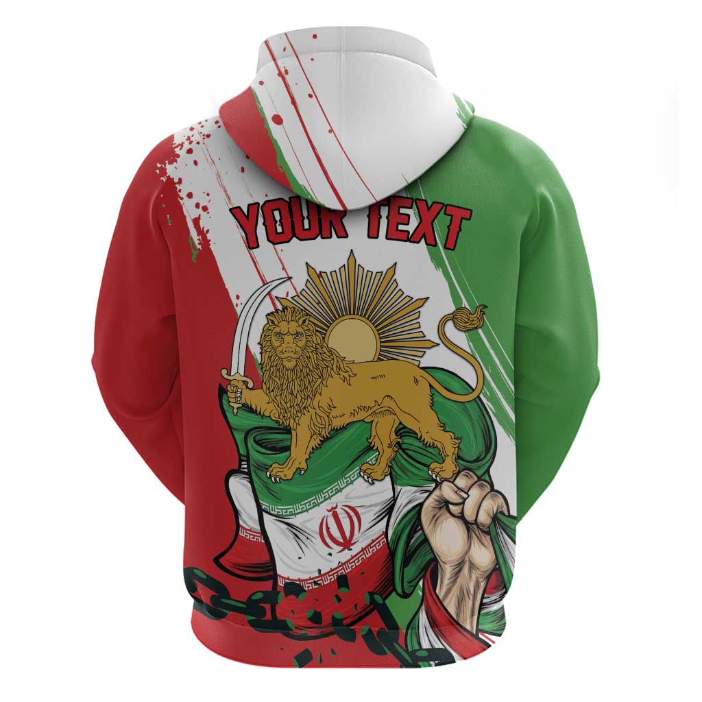 Free Iran Lion and Sun Personalized Hoodie Persian Freedom Protest