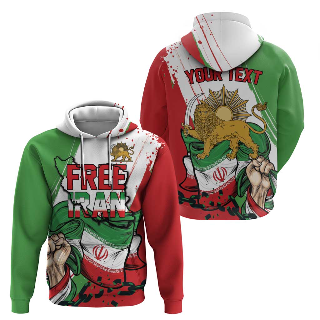 Free Iran Lion and Sun Personalized Hoodie Persian Freedom Protest
