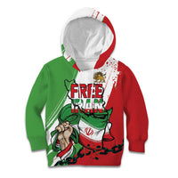Free Iran Lion and Sun Personalized Kid Hoodie Persian Freedom Protest