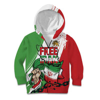 Free Iran Lion and Sun Personalized Kid Hoodie Persian Freedom Protest