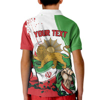 Free Iran Lion and Sun Personalized Kid Polo Shirt Persian Freedom Protest