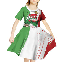 Free Iran Lion and Sun Personalized Kid Short Sleeve Dress Persian Freedom Protest