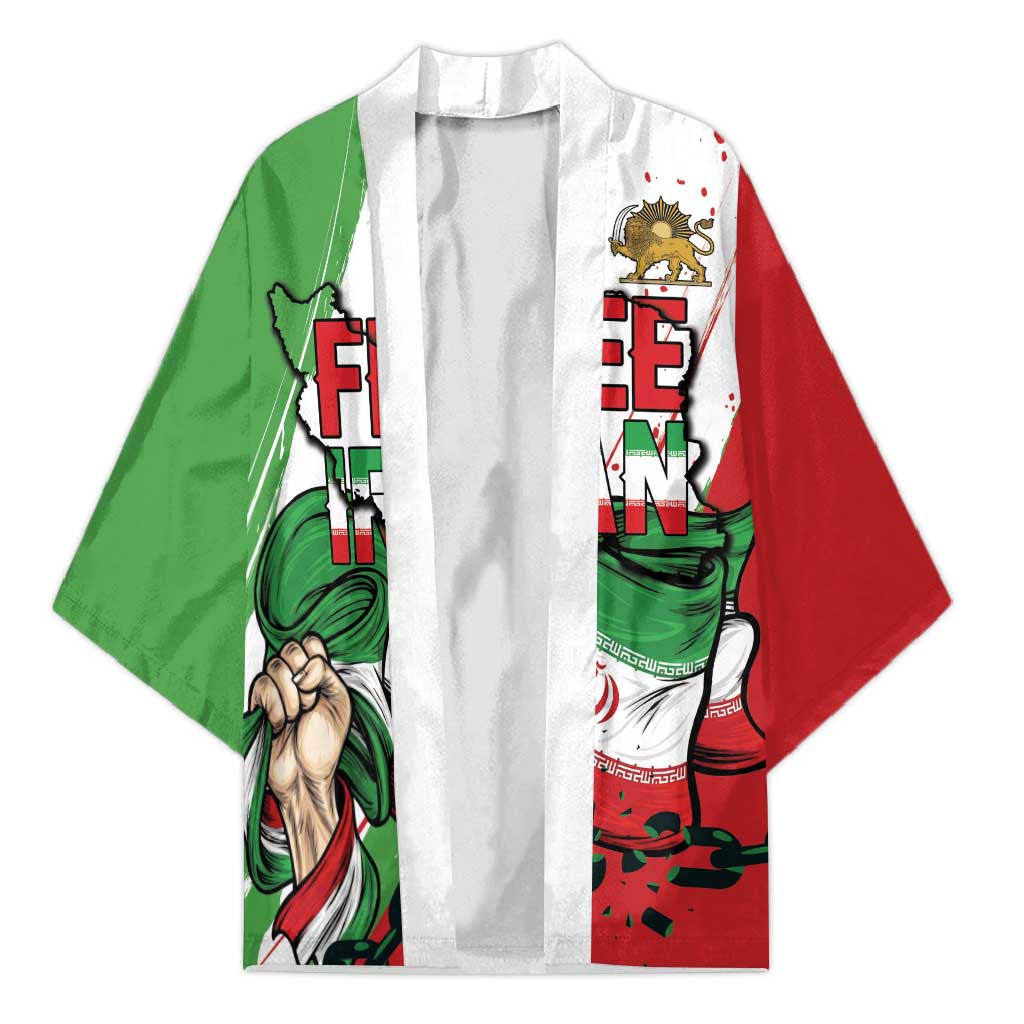 Free Iran Lion and Sun Personalized Kimono Persian Freedom Protest