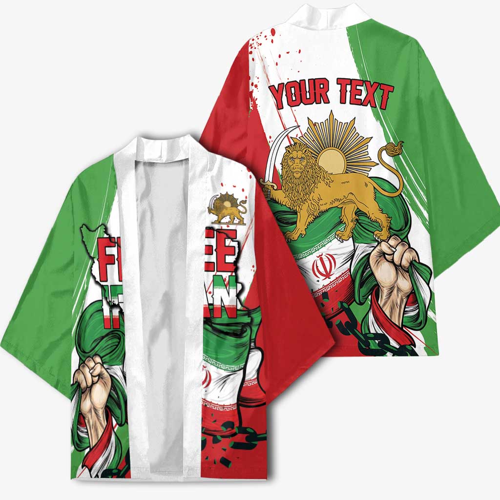 Free Iran Lion and Sun Personalized Kimono Persian Freedom Protest