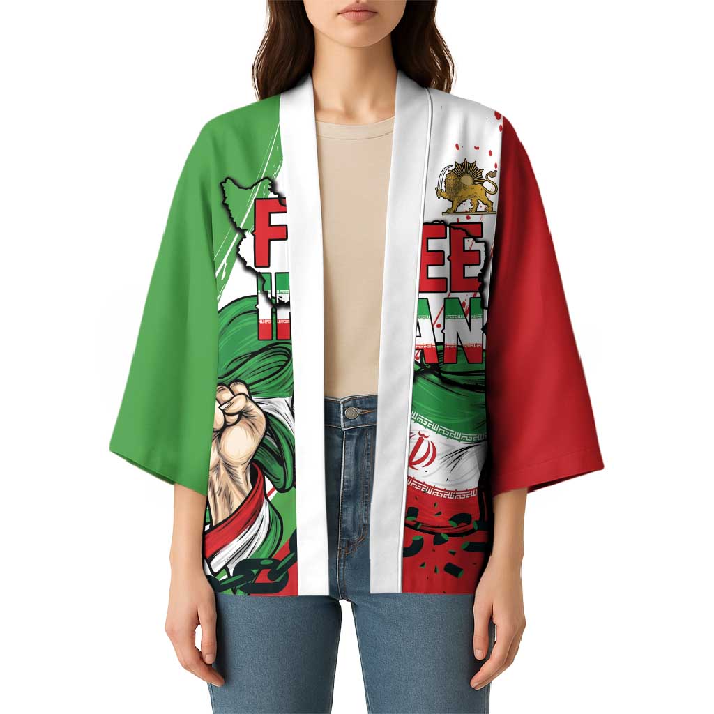 Free Iran Lion and Sun Personalized Kimono Persian Freedom Protest