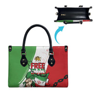 Free Iran Lion and Sun Leather Bag Persian Freedom Protest