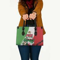 Free Iran Lion and Sun Leather Bag Persian Freedom Protest