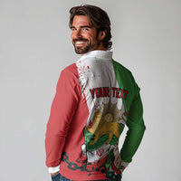 Free Iran Lion and Sun Personalized Long Sleeve Polo Shirt Persian Freedom Protest