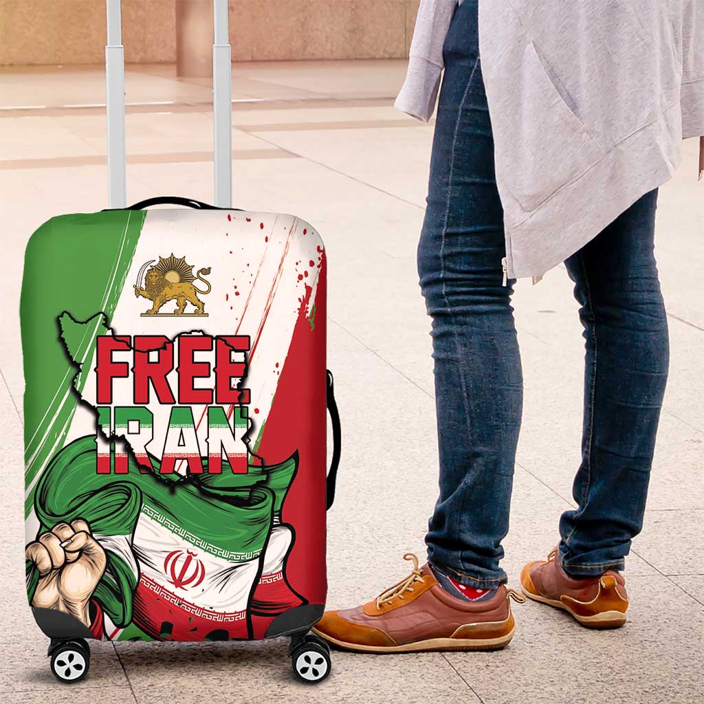 Free Iran Lion and Sun Luggage Cover Persian Freedom Protest