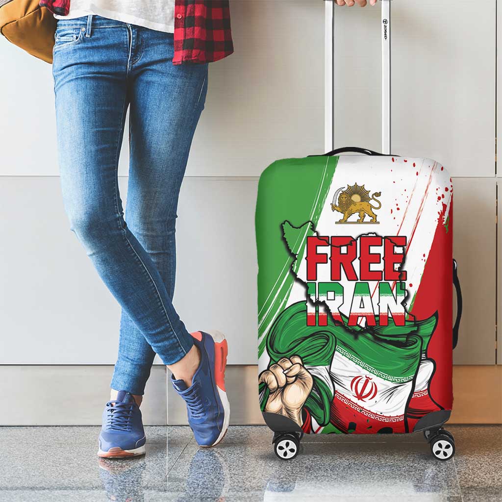 Free Iran Lion and Sun Luggage Cover Persian Freedom Protest