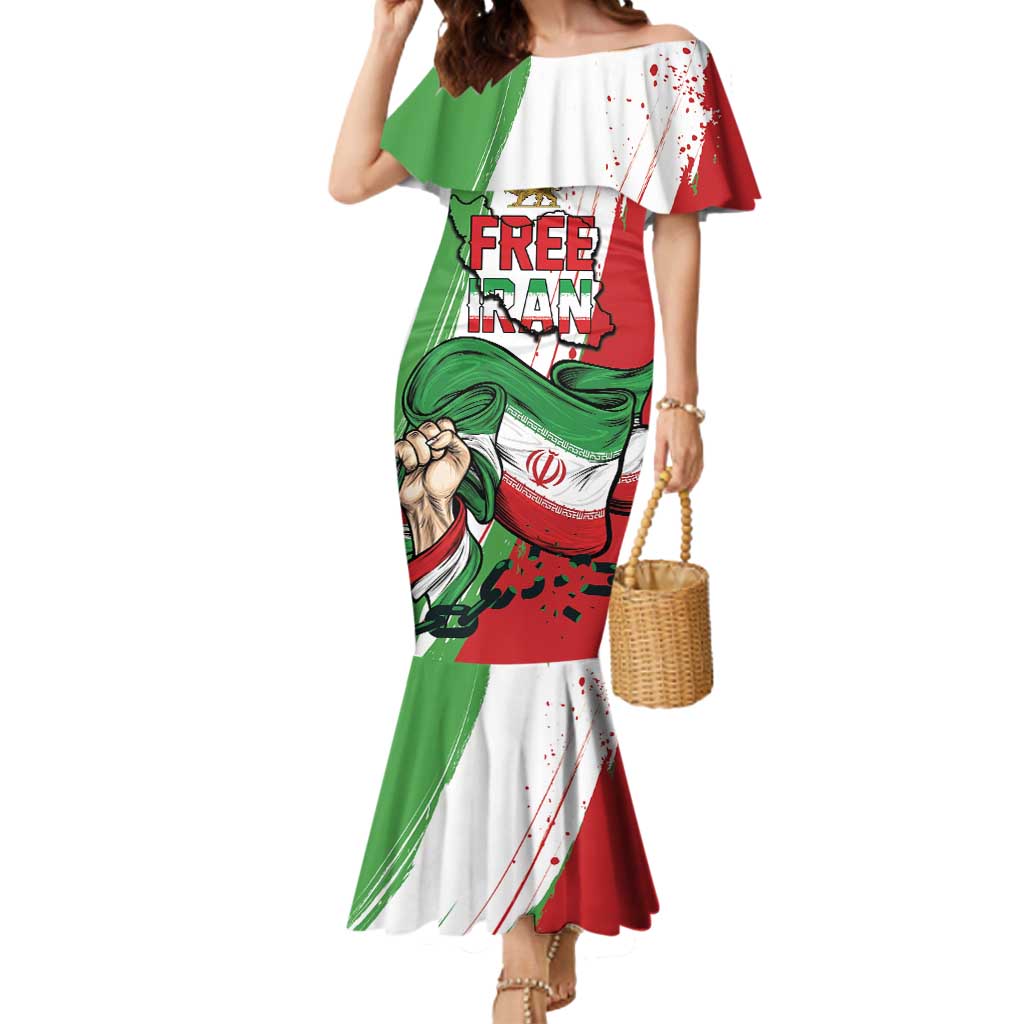 Free Iran Lion and Sun Personalized Mermaid Dress Persian Freedom Protest