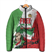 Free Iran Lion and Sun Personalized Padded Jacket Persian Freedom Protest