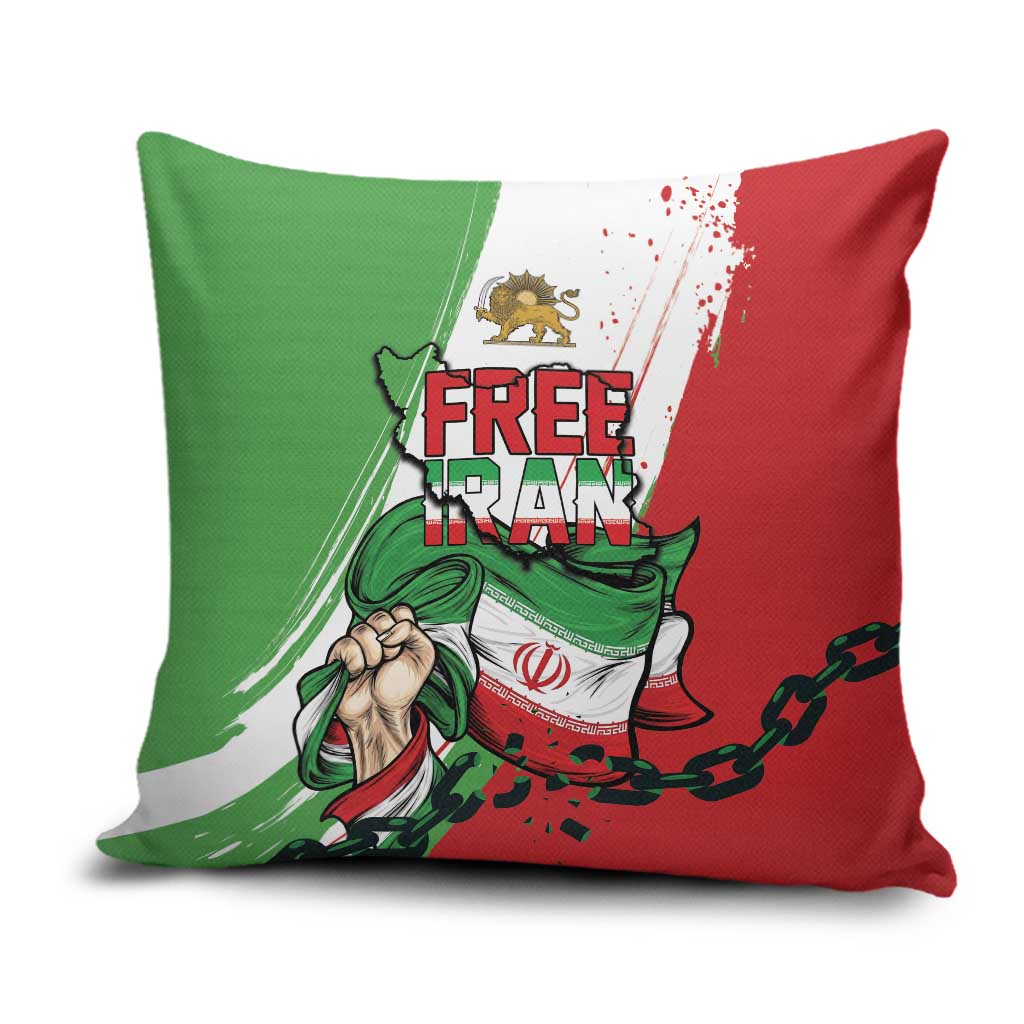 Free Iran Lion and Sun Pillow Cover Persian Freedom Protest