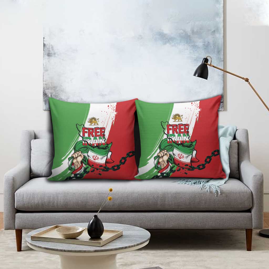 Free Iran Lion and Sun Pillow Cover Persian Freedom Protest