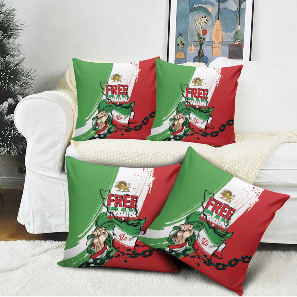 Free Iran Lion and Sun Pillow Cover Persian Freedom Protest