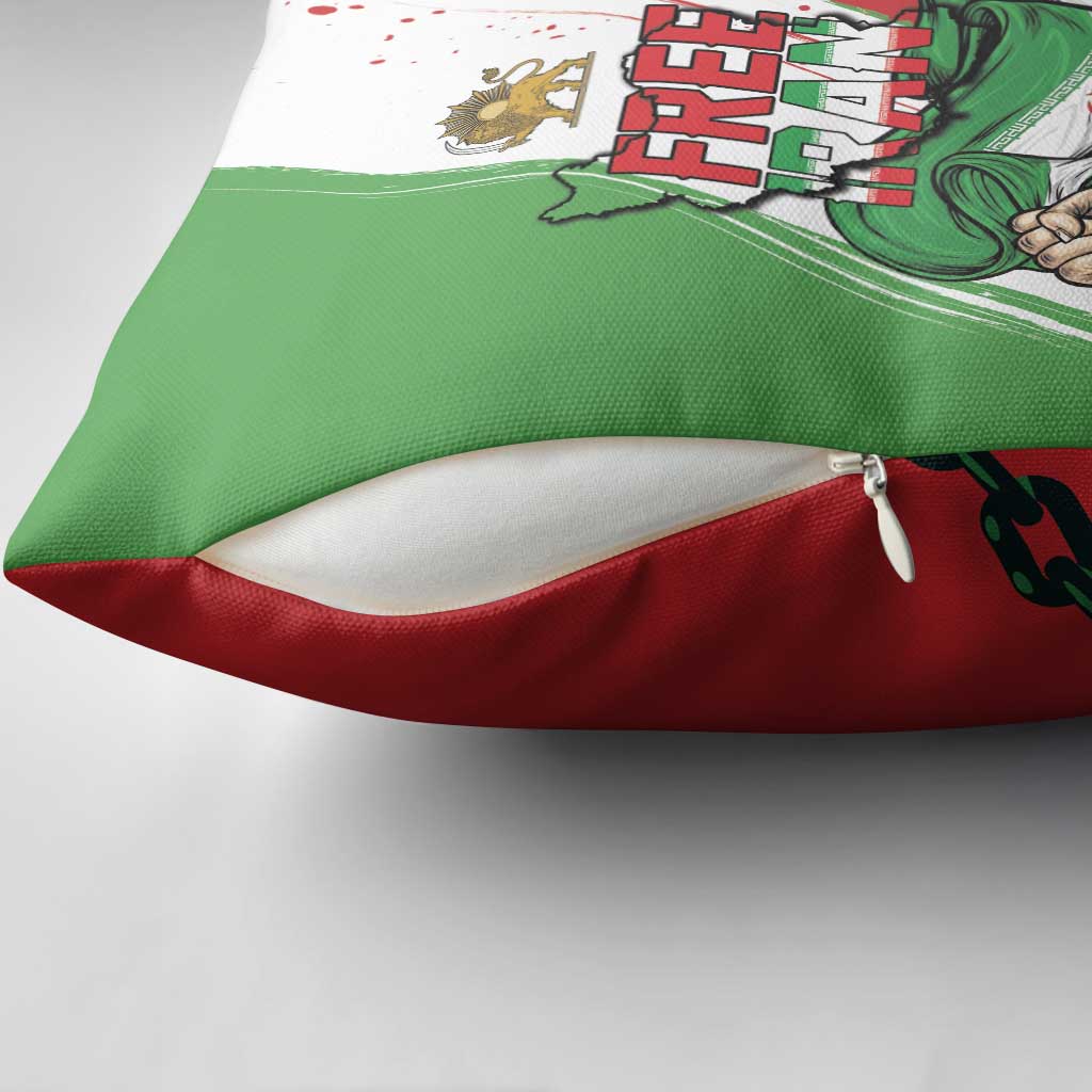 Free Iran Lion and Sun Pillow Cover Persian Freedom Protest