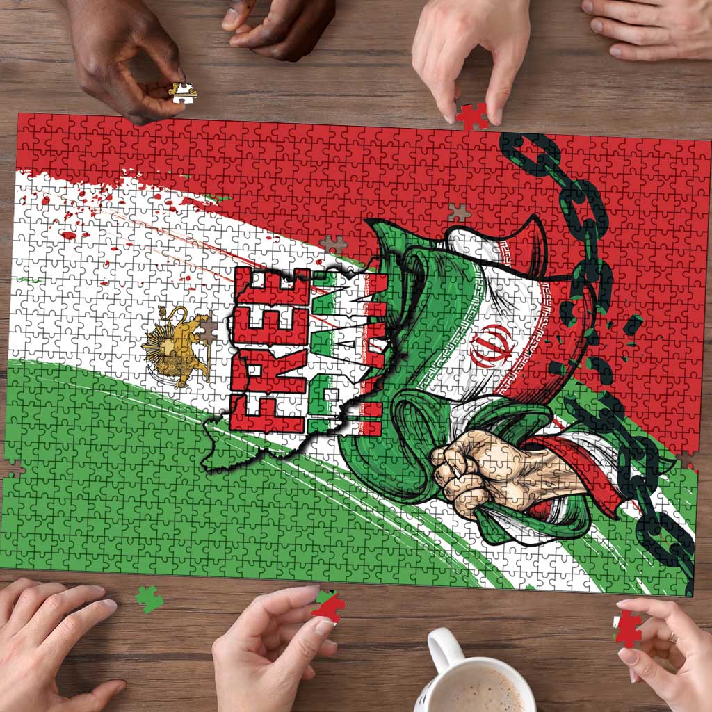 Free Iran Lion and Sun Puzzle Persian Freedom Protest