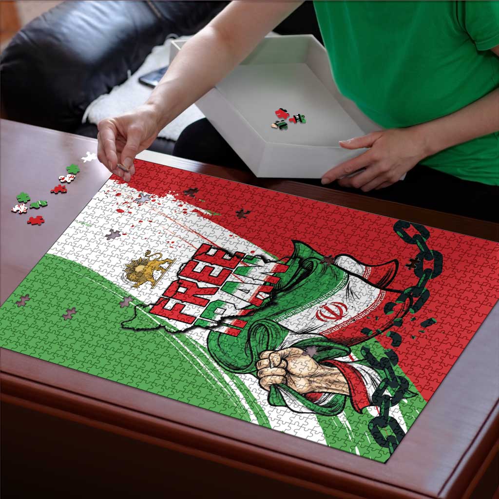 Free Iran Lion and Sun Puzzle Persian Freedom Protest