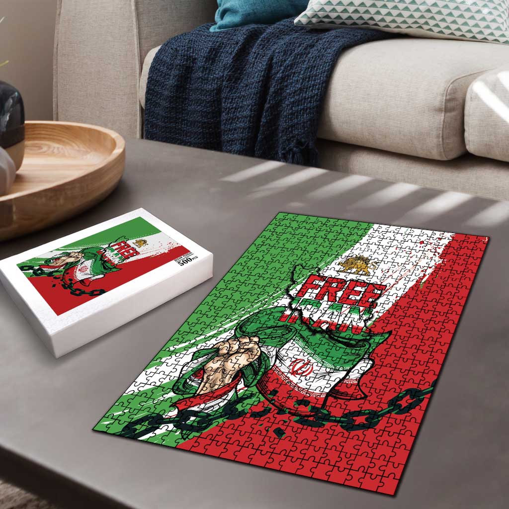 Free Iran Lion and Sun Puzzle Persian Freedom Protest