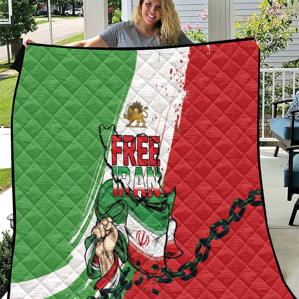 Free Iran Lion and Sun Quilt Persian Freedom Protest