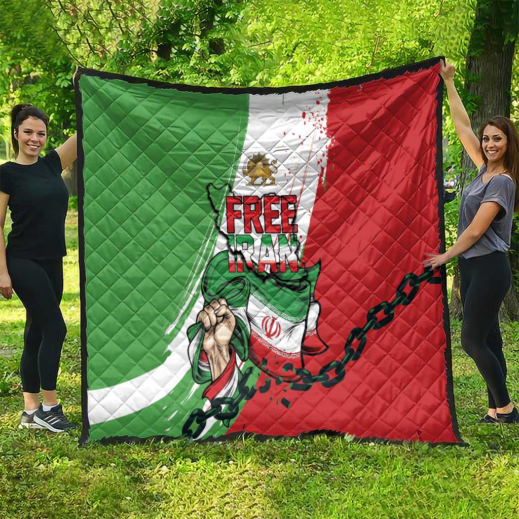 Free Iran Lion and Sun Quilt Persian Freedom Protest