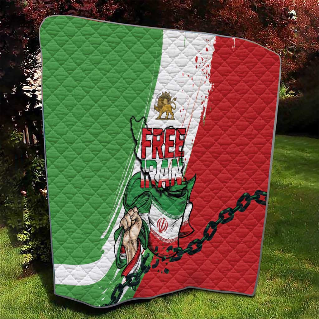 Free Iran Lion and Sun Quilt Persian Freedom Protest