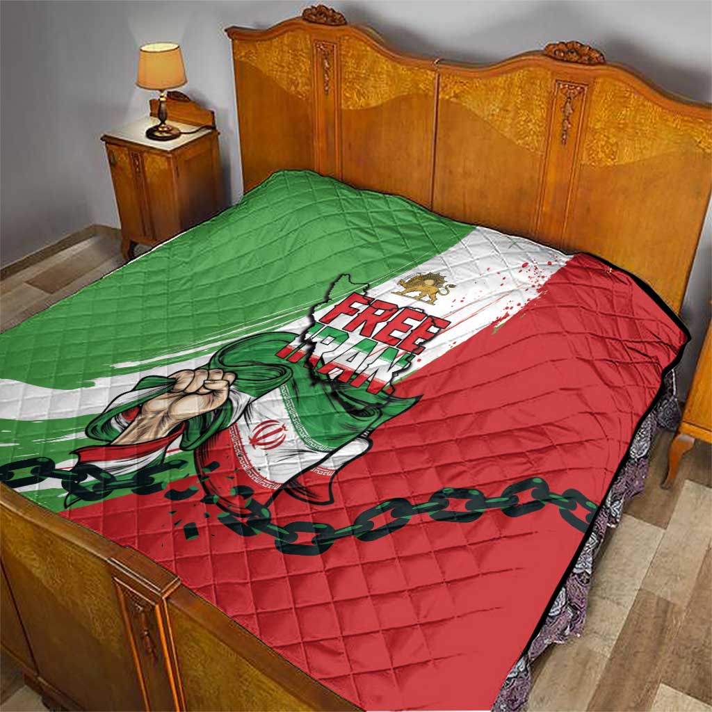 Free Iran Lion and Sun Quilt Persian Freedom Protest