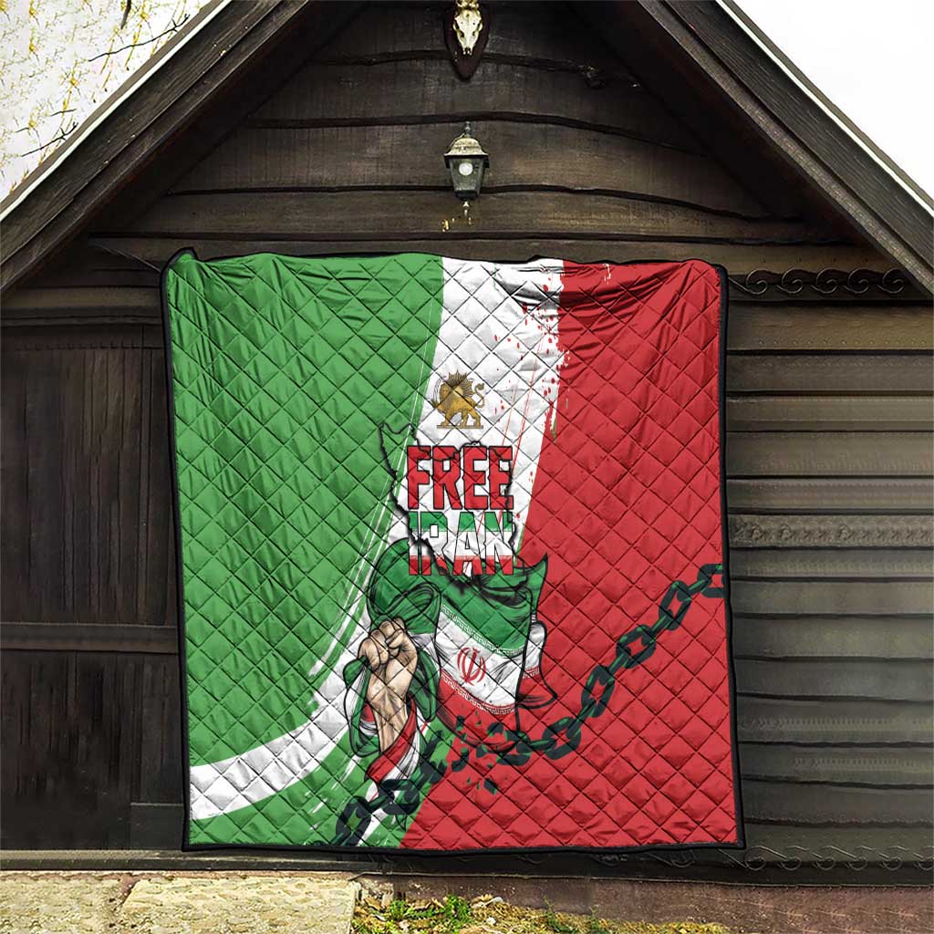 Free Iran Lion and Sun Quilt Persian Freedom Protest