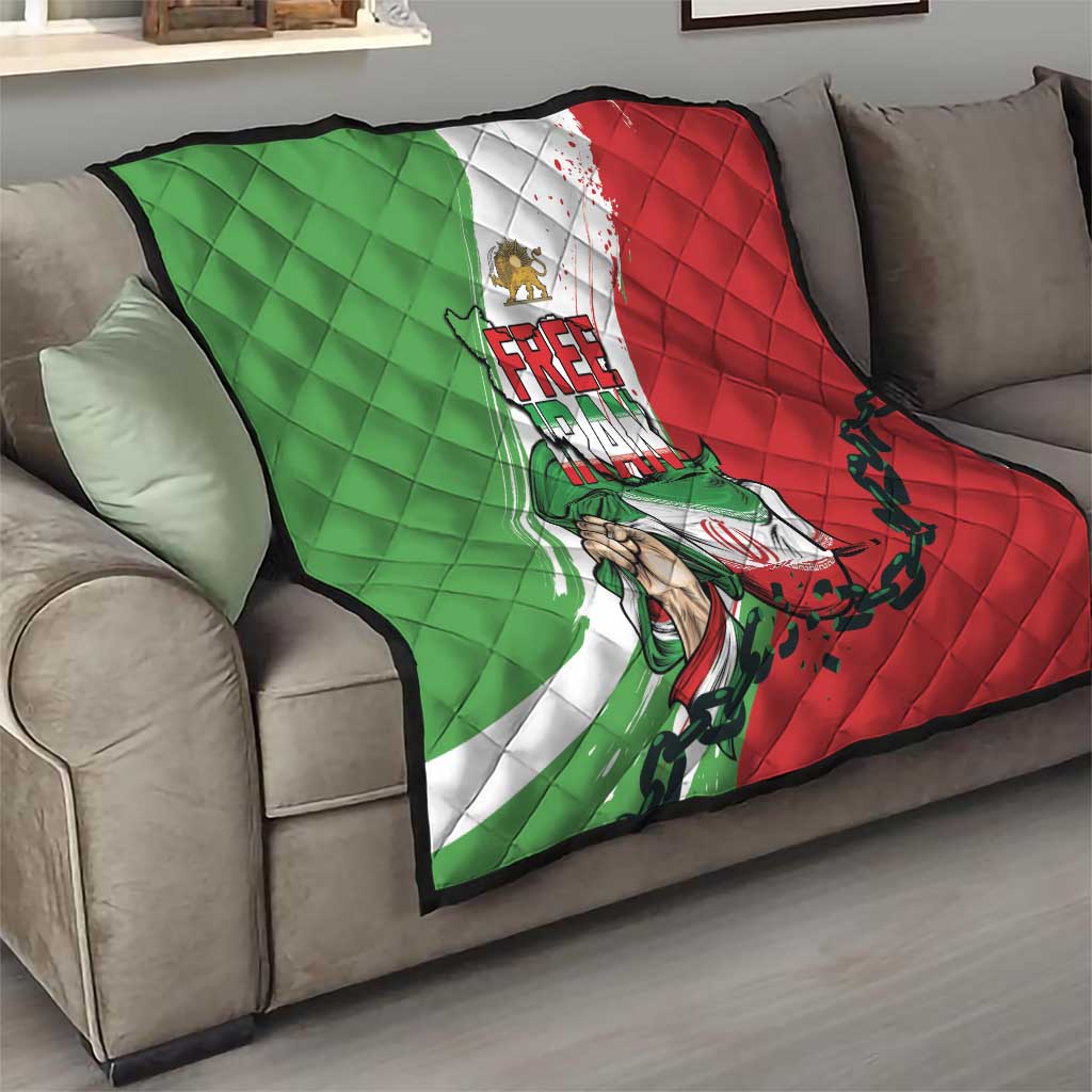 Free Iran Lion and Sun Quilt Persian Freedom Protest