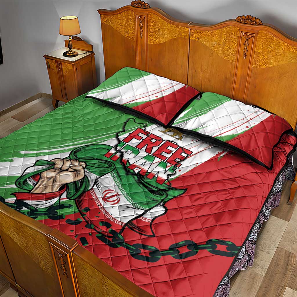 Free Iran Lion and Sun Quilt Bed Set Persian Freedom Protest