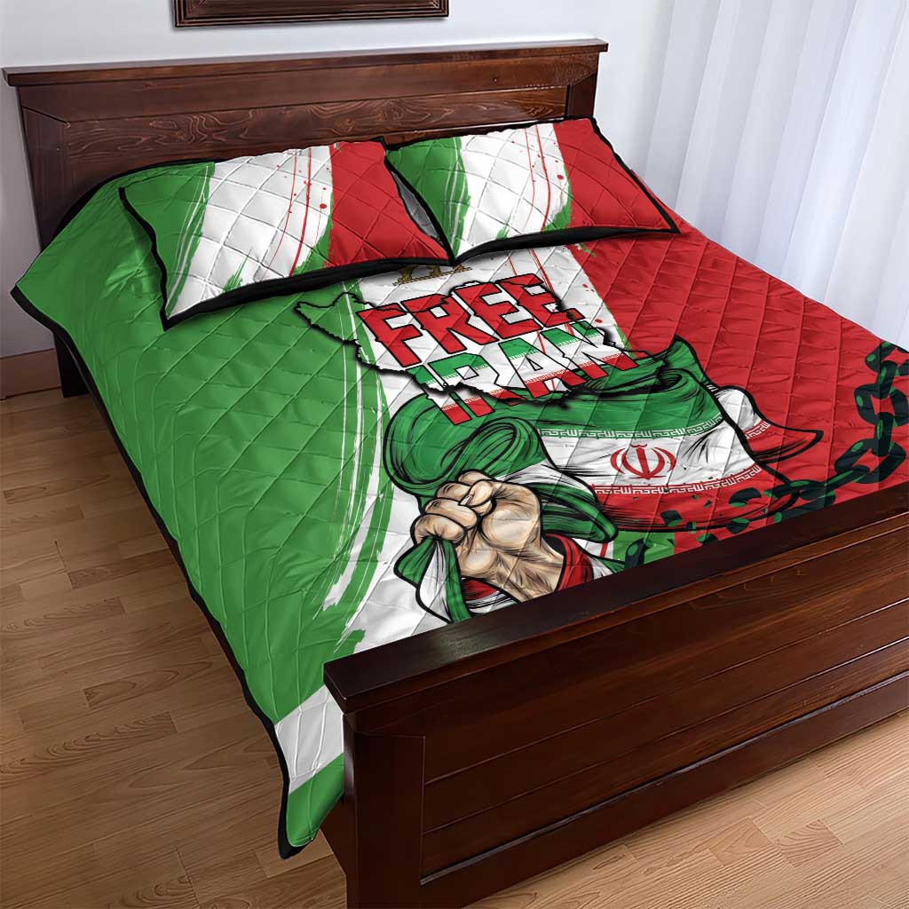 Free Iran Lion and Sun Quilt Bed Set Persian Freedom Protest