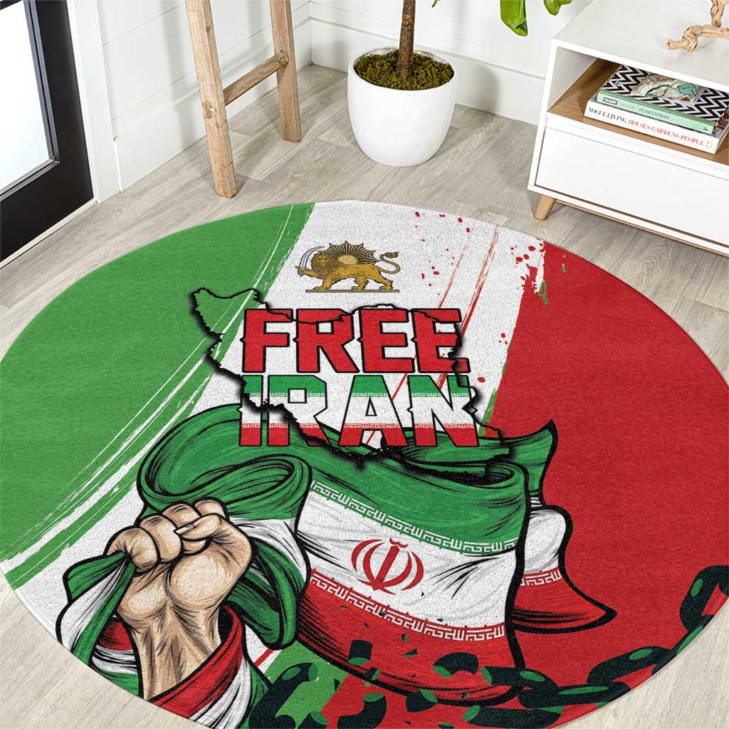 Free Iran Lion and Sun Round Carpet Persian Freedom Protest